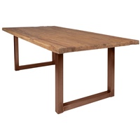 slewo SIT Tops | Tables Esstisch Massivholz Teak, 220x100 cm | Eisen antikbraun | 2 Jahre Gewährleistung | mind. 14 Tage Rückgaberecht