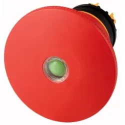 Eaton 152865 NOT-HALT-/NOT-AUS-Taste, RMQ-Titan, Palmenform, 60 mm, unbeleuchtet, Zugentriegelung, rot (RAL 3000), gelb, mit mechanischer Schaltstellungsanzeige M22-PV60P-MPI