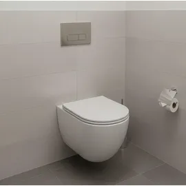 Wunderbad Drückerplatte Nickel Kompatibel zu Geberit Duofix Sigma (up 320) 2 Mengenspülung