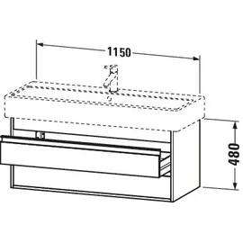 Duravit Ketho 115x44cm, Tau, 2 Schubk., wandhängend