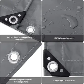 Woltu Abdeckplane 2 x 3 m Dunkelgrau