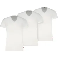 Levi's Herren T-Shirts, 3er Pack - Solid V-Neck 3P, V-Ausschnitt, Cotton Stretch, ECOM, Weiß XL