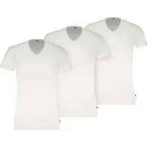 Levi's Herren T-Shirts, 3er Pack - Solid V-Neck 3P, V-Ausschnitt, Cotton Stretch, ECOM, Weiß XL