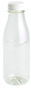 Greenbox rPET Smoothie Flasche, bruchfest & klar, 500 ml DCD03038 , 1 Karton = 198 Stück, Deckelfarbe: weiß