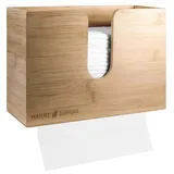 Nature Supplies Papierhandtuchspender aus Holz - Papierhandtuchhalter Mit Wandhalterung oder bei Tisch, für Papierhandtücher mit C-, Z- oder Interfold-Falzung