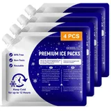 COZCLAM 4er Set Kühlakkus für Kühltasche, Kühlbox & Kühlrucksack, Wiederverwendbar Kühlelemente mit Langer Kühldauer bis zu 12 Stunden, Einfache Lagerung, Auslaufsicher Kühlpack für Camping&Picknick