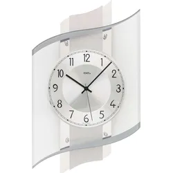 Funkwanduhr modern bedrucktes Mineralglas - AMS Modell: 5516
