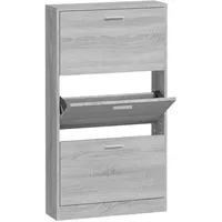 VidaXL Schuhschrank Grau Sonoma 59x17x108 cm Holzwerkstoff