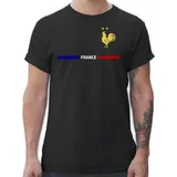 Shirtracer T-Shirt Frankreich Trikot Wappen, France mit Stolz, Französisches Fan-Motiv 2026 Fussball WM Fanartikel schwarz 3XL