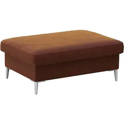 Pouf FLEXLUX "Fiore", braun (cognac), B:97cm H:34cm T:66cm, Aluminium, Poufs, Kaltschaum, Füße Alu