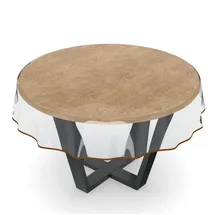 ANRO Tischdecke Transparent abwaschbar Rund 120 cm Braun
