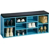 KESPER Schuhregal Türkis, Spanplatte, funiert, Maße: B 103,5 x 48 x T 29,5 cm, FSC 100%, Garderobe, Schuhaufbewahrung, Schuhregale
