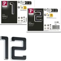 Paulmann Bundle Solar LED Hausnummernleuchte Nummer 12 - Schwarz