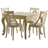Xlmoebel Esszimmerstuhl Luxus Holzstuhl mit beigem Polster und eleganter Lehne, Hergestellt in Europa beige
