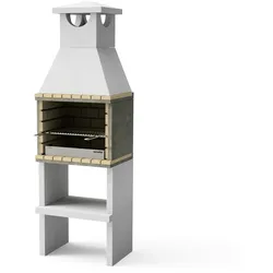 MAESTRO FERRETERO MF - Grillkamin Modell Zon Deluxe (Grau, Schamott - 62 x 46 x 190 cm) REF: M00190 - Für Außenbereich