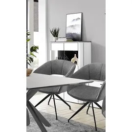 Harper Highboard 109 x 145 x 37 cm Weiß