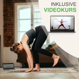 BACKLAxx BACKLAxx® Kork Yogamatte XL) mit Naturkautschuk inkl. Mattengurt nachhaltige Sportmatte Fitnessmatte mit Anti-Rutsch-Z... ® Braun