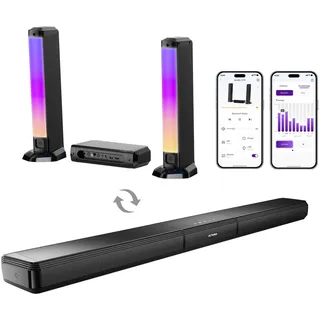 ultimea 5.0 Soundbar RGB-Beleuchtung, Heimkino Soundsystem mit App Apollo S70
