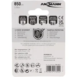 AccuCell wiederaufladbare Akkus 3,7 Volt 850mAh 8 St.