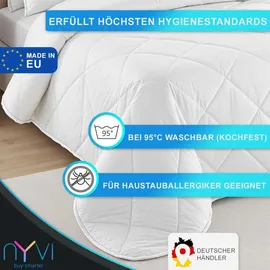 nyvi Sommerbettdecke DreamScience Comfort+ 135x200 cm - Atmungsaktive & Leichte Sommerdecke 150gsm - Bis 95°C Waschbar Kochfest - Sommersteppdecke... - Weiß