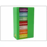 Sani-Alt Medikamentendosierer 7 Tage, 7 einzeln entnehmbare Tages-Dispenser, 3-geteilte Fächer mit Klappdeckel, Grün