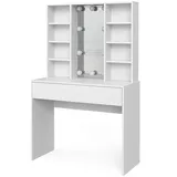 Vicco Schminktisch Alexa Weiß 93 cm mit LED Beleuchtung