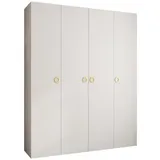 abiks möbel Drehtürenschrank COMO 200 x 245,5 x 50 cm Weiß/Gold