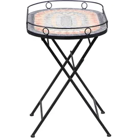 Siena Garden Prato Serviertisch 68 x 41 cm schwarz matt/bunt