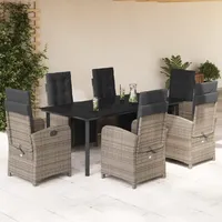 vidaXL Garten-Essgruppe 7-tlg. Grau