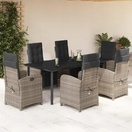 vidaXL Garten-Essgruppe 7-tlg. Grau