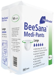 Beesana® Medi-Pants Inkontinenzhöschen, Diskreter Einweg-Inkontinenzslip bei mittlerer bis schwerer Inkontinenz, 1 Packung = 14 Stück, Medium, HBU: 70-110 cm