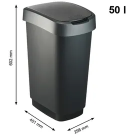 Rotho Art Twist 50 l schwarz/silber