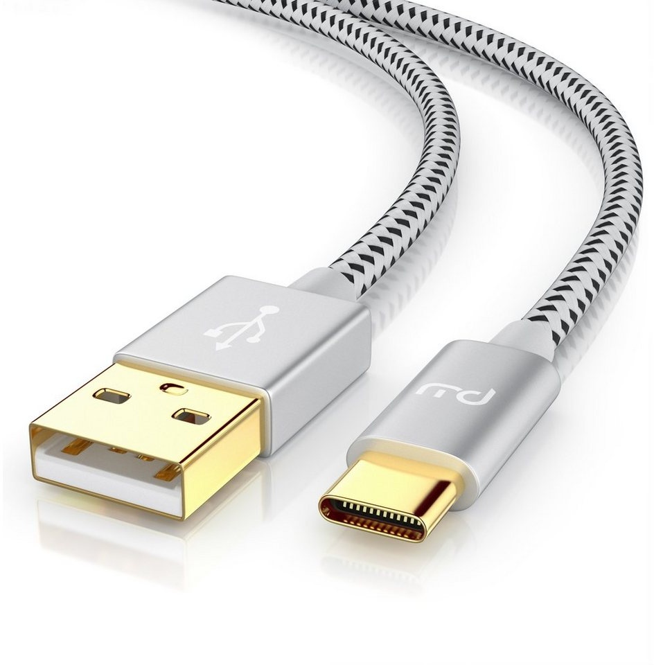 Primewire USB-Kabel, 3.1, USB-C, USB 3.0 Typ A (100 cm), Ladekabel, Datenkabel, Adapterkabel für Smartphone & Tablet - 1m schwarz|weiß