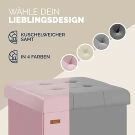 CASARIA Sitzhocker mit Stauraum Samt Rosa