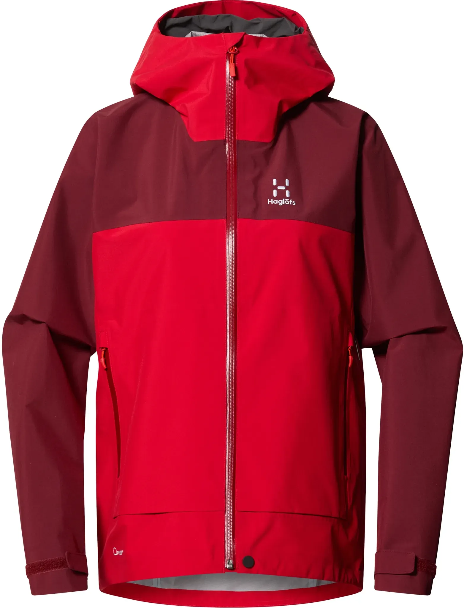 Haglöfs Damen Front Proof Regenjacke - XS - Carmine Red/Bright Red