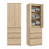 home collective Kleiderschrank 50 x 40 x 180 cm Beige