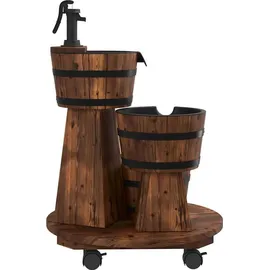 vidaXL Wasserfall Gartenbrunnen mit Rollen und Pumpe