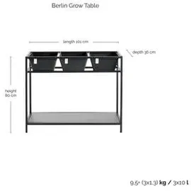 Ecopots Berlin 101 x 36 x 80 cm Dunkelgrau