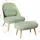 SoBuy Einzelsessel Polyester 67 x 76 x 73 cm Grün mit Hocker