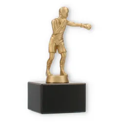 Pokal Metallfigur Boxen Amateur goldmetallic auf schwarzem Marmorsockel 14,5cm