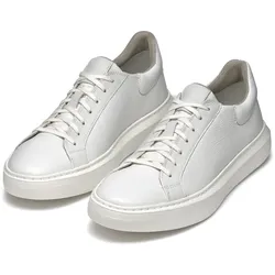 Sneaker GEOX "U DEIVEN", Herren, Gr. 40, weiß, Leder, Textil, casual, Schuhe, Schnürschuh, Freizeitschuh im cleanen Look