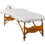 MOVIT Deluxe Massageliege inkl. Tasche, XXL Breite 80 cm, 8 cm Polsterung, Vollholzgestell, weiß