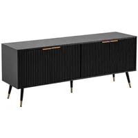 KADIMA DESIGN Lowboard Schwarz mit Eiche-Dekor 150x60x39 cm TV-Kommode