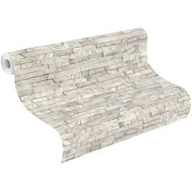Rasch Textil Graue Tapete mit Steinoptik 10,05m x 0,53m 0g grau 278903