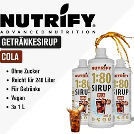 dailyshop24.de NUTRIFY Vital Drink Sirup 1:80 Cola 1L - 3er VPE
