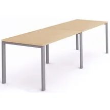 Rocada Mehrfacharbeitstisch Total BxTxH 320x80x73cm Gestell grau Platte Melamin buche.