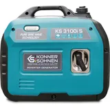 Inverter-Generator KS 3100i S von Könner & Söhnen.Stromerzeuger 3100 W, Schuko-Steckdose 230 V, 2 USB-Anschlüsse,LED-Anzeige, ECO-Modus,Kupferwicklungen,notstromaggregat EURO V.