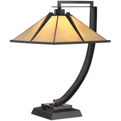 Quoizel Pomeroy Tiffany Tischlampe E27 Westliche Bronze
