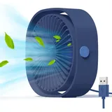 FELIXLEO Mini USB-Ventilator Simpeak USB Ventilator Leise Mini Tischventilator Blau 360 Grad