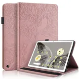 Succtopy Hülle für Google Pixel Tablet 11 Zoll 2023 Folio Flip PU Leder Schutzhülle Google Pixel Tablet 11" Stifthalter Stand Wallet Cover Case Tablet Hülle Google Pixel Tablet 2023 - Roségold